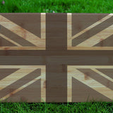 Personalised Union Jack bamboo chopping board, laser engraved