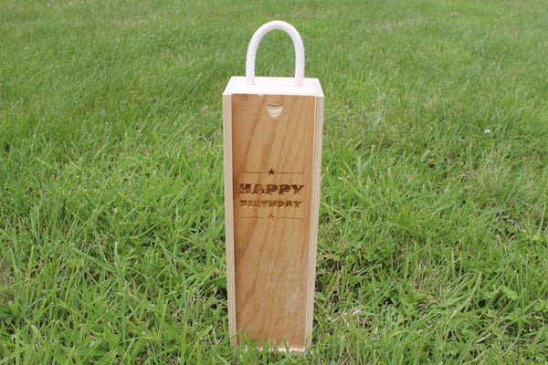  Chompboards.com - [product_type ] - 'Happy Birthday (Stars Edition)' Single Personalised Wooden Wine Gift Box