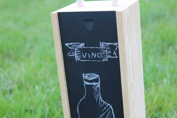 Blackboard / Chalkboard (includes chalk) Single Wooden Wine Box & Gift Tag – Make Your Own Design!