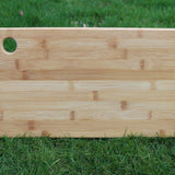 Plain reverse side of the bamboo chopping board, used for chopping