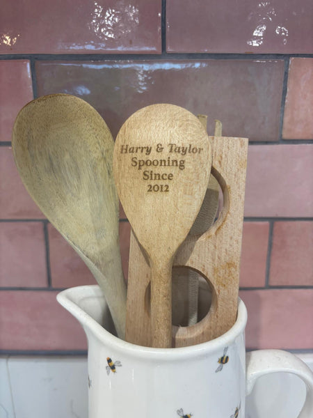 'Couples Spooning Since YEAR' Personalised & Engraved Wooden Spoon