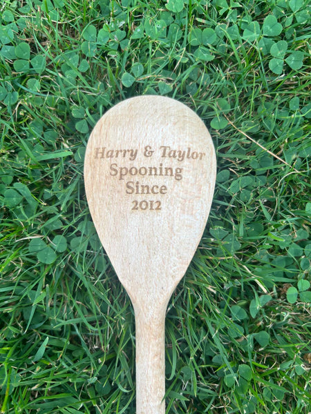 'Couples Spooning Since YEAR' Personalised & Engraved Wooden Spoon