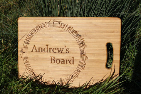  Chompboards.com - [product_type ] - 'Music Notes Circle' Personalised Chopping Board