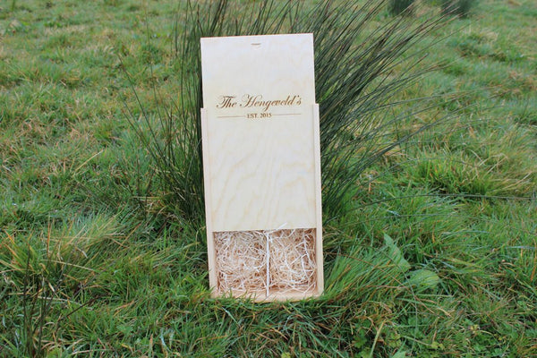  Chompboards.com - [product_type ] - 'Family Name & Wedding Date' Double Personalised Wooden Wine Gift Box
