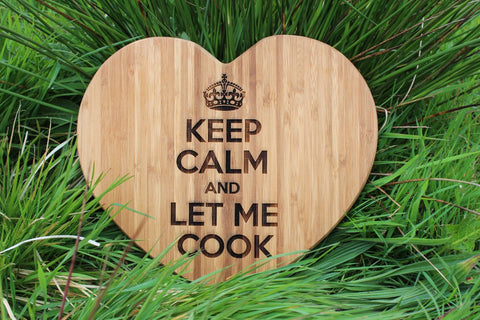  Chompboards.com - [product_type ] - 'KEEP CALM' Heart Shape Personalised Chopping Board