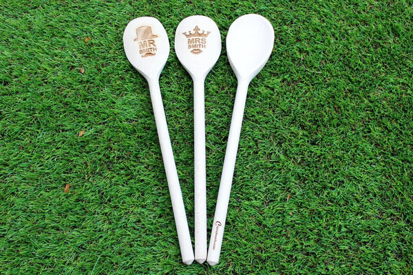  Chompboards.com - [product_type ] - 'Mr & Mrs Surname' Personalised Wooden Spoon Set