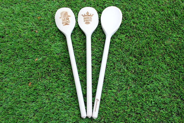  Chompboards.com - [product_type ] - 'Mr & Mrs Surname' Personalised Wooden Spoon Set