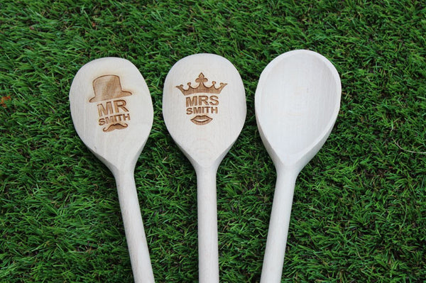  Chompboards.com - [product_type ] - 'Mr & Mrs Surname' Personalised Wooden Spoon Set