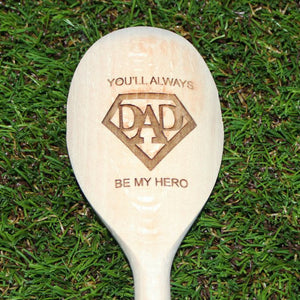 Personalised 'Superdad' engraved wooden spoon