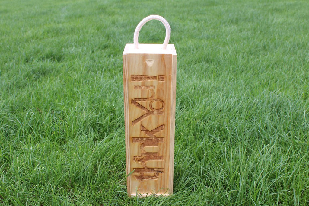  Chompboards.com - [product_type ] - 'Thank You!' Single Rope Handle Personalised Wooden Wine Gift Box