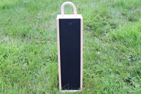 Blackboard / Chalkboard (includes chalk) Single Wooden Wine Box & Gift Tag – Make Your Own Design!