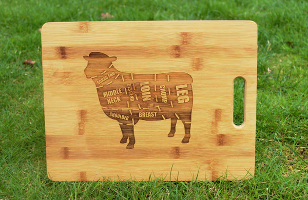 'Lamb / Mutton / Sheep Meat Cuts' Personalised & Engraved Chopping Board