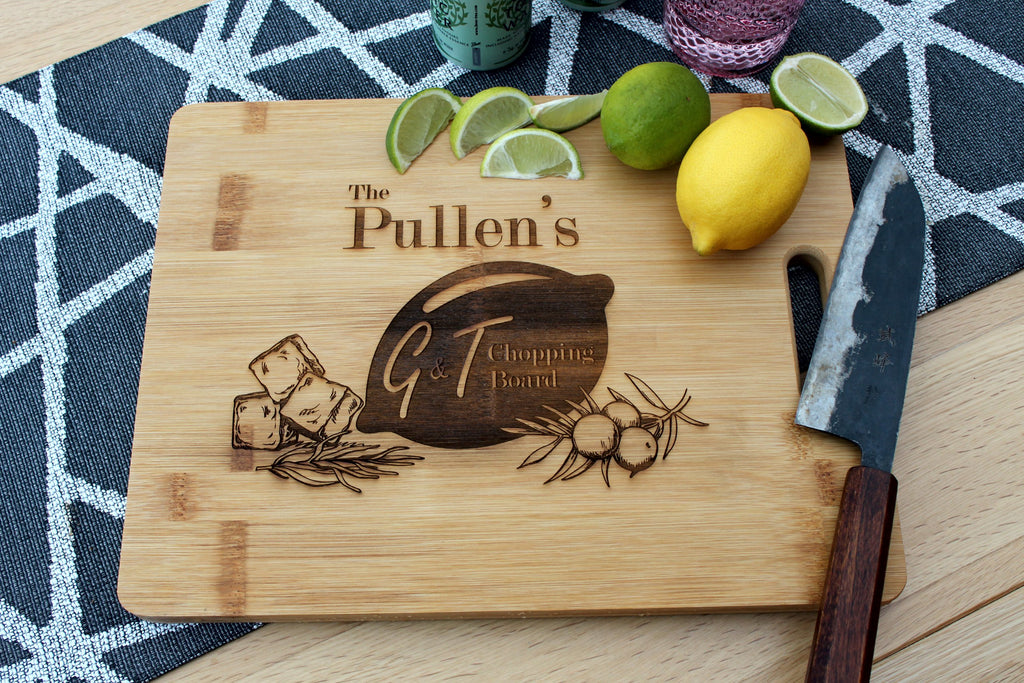 'Gin and Tonic (G&T)' Personalised & Engraved Cocktail Board